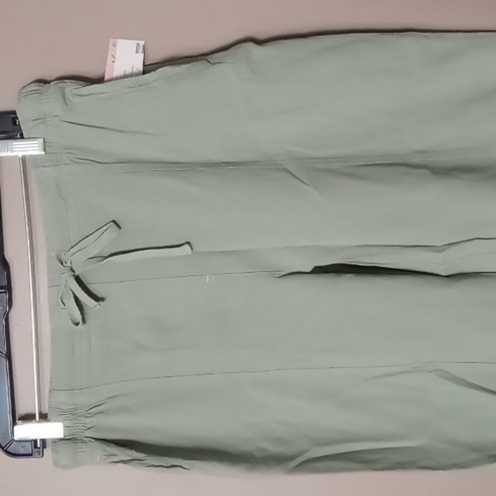Laura Scott Sea Spray Green Cropped Pants w Front Tie XL NWT - Picture 3 of 6